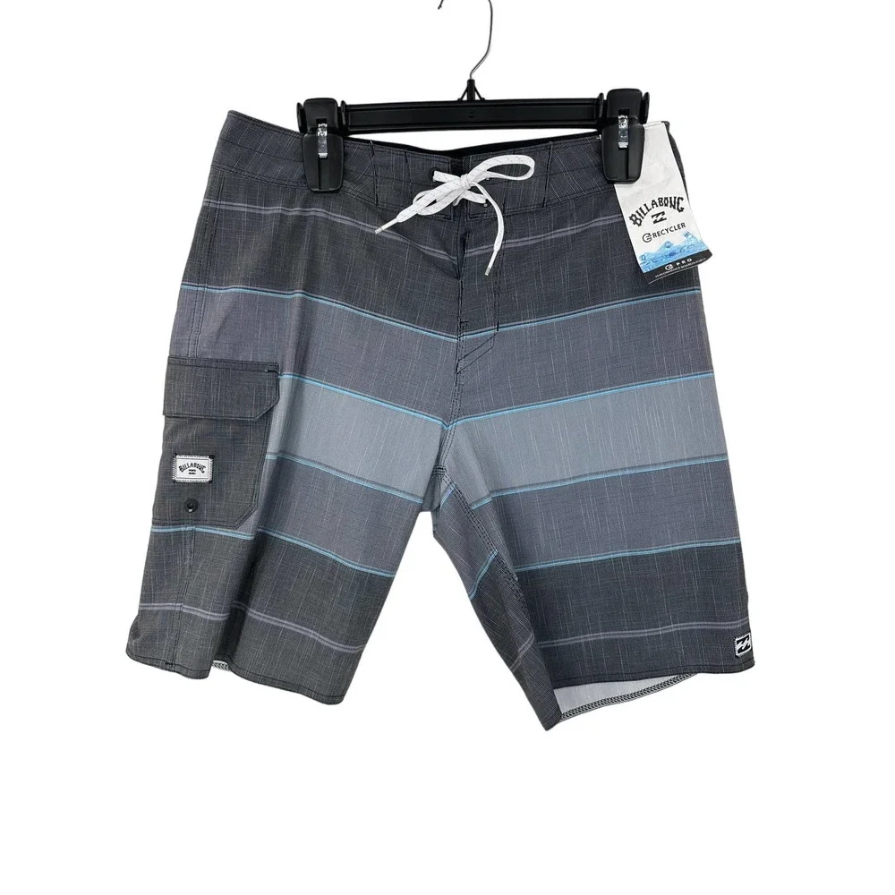 Billabong All Day Heather Pro Swim‎ Trunks All Day Heat, Size 29, Gray and Blue